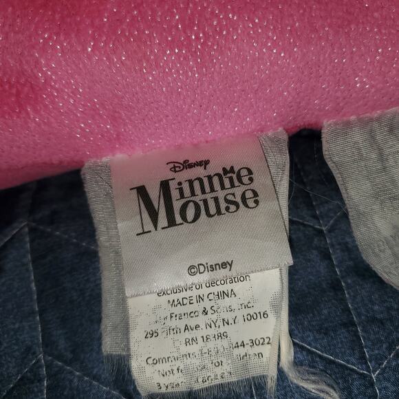 Minnie Mouse 16"x16" 3D Bow Throw Pillow Shimmer Pink Room Decor - Picture 3 of 4